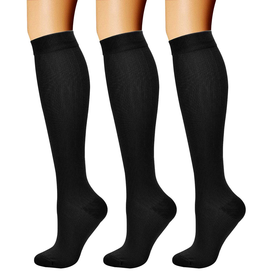 High-Performance Compression Socks for Athletes, 3-Pair Pack with Support