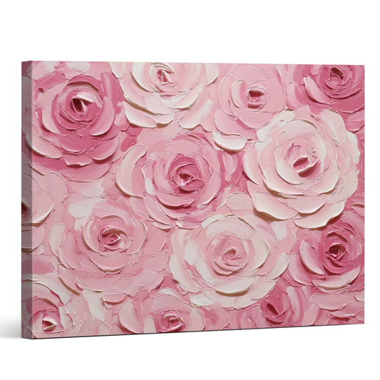 Pink Valentine's Day Wall Decor with Pastel Hearts and Flowers