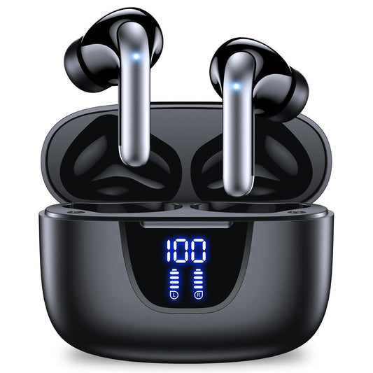 Wireless Earbuds 76Hrs Playtime Ear Buds Bluetooth Headphones with LED Power Display Charging Case Stereo in-Ear Earphones IP