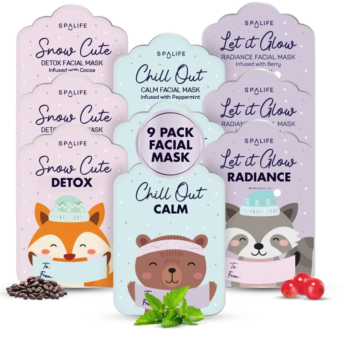 Facial Sheet Mask Variety Pack for Hydrating and Moisturizing Anti-Aging Benefits.