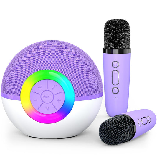 Heroange Karaoke Microphone Machine Toys for Kids Adults, Mini Portable Bluetooth Speaker with 2 Wireless Mics, ...