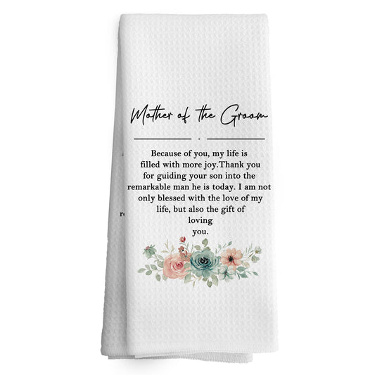 TAEDIN Mother of The Groom Kitchen Towels Mother in Law Gifts from Daughter in Law Dish Towel ...