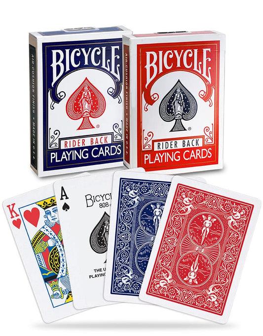 Bicycle Rider Back Playing Cards, Standard Index, Poker Cards, Premium Playing Cards, Red ⁘ Blue, 2 Count (Pack of 1)