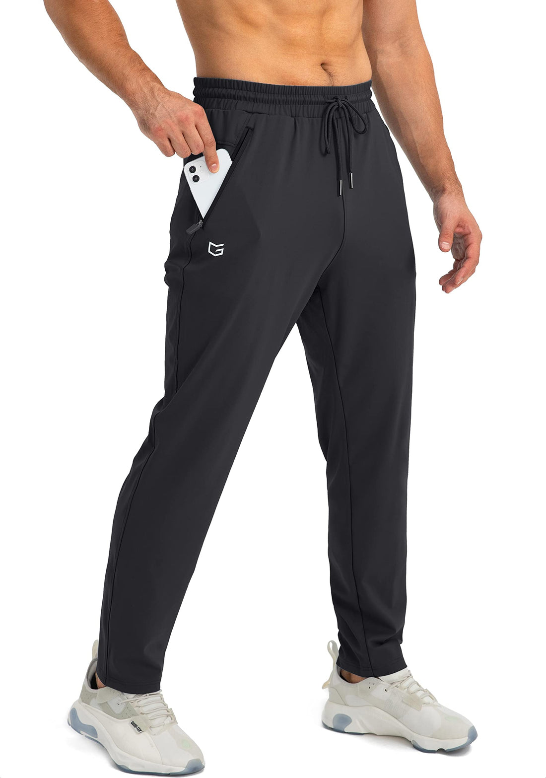 Men's Athletic Sweatpants with Zipper Pockets for Workout and Jogging
