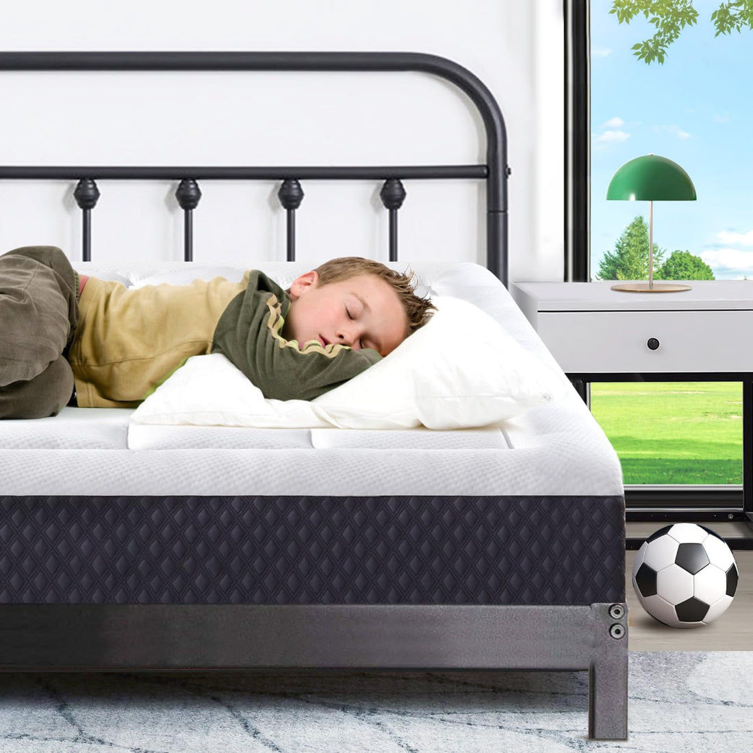 ONENICE 5 Inch Twin Mattress for Kids Adults Single Bed, Breathable Gel-Memory Foam Plus Pillowtop Mattress in a Box ...