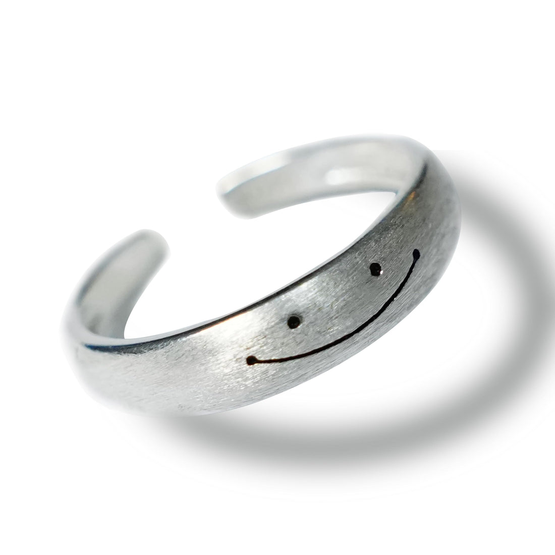 Trendy Silver Smiley Face Ring