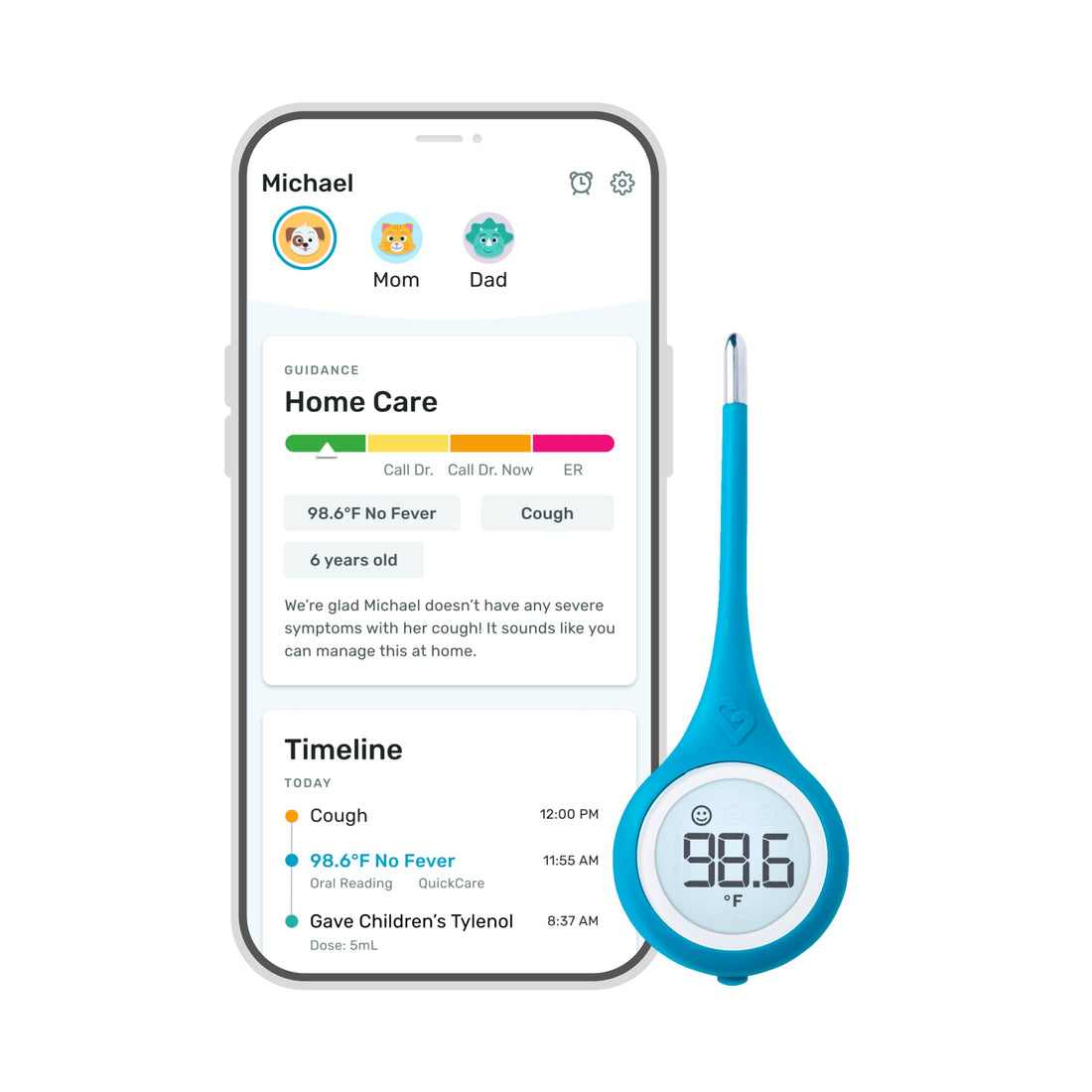 Kinsa Smart,Fever, Digital Medical Baby, Kid and Adult Termometro - Accurate, Fast, FDA Cleared ...