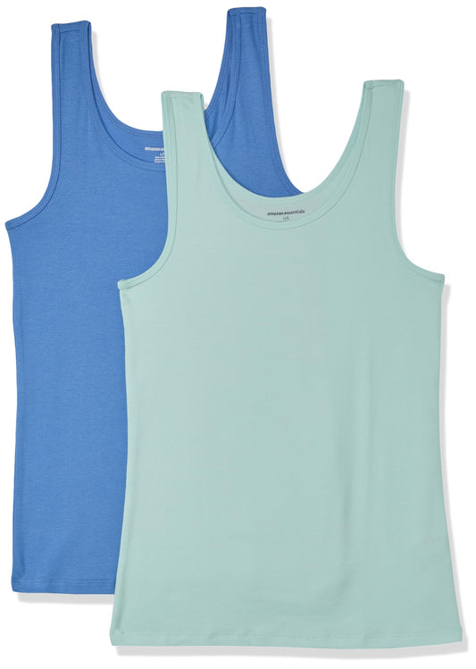 Amazon Essentials Women's Slim-Fit Tank, Pack of 2.