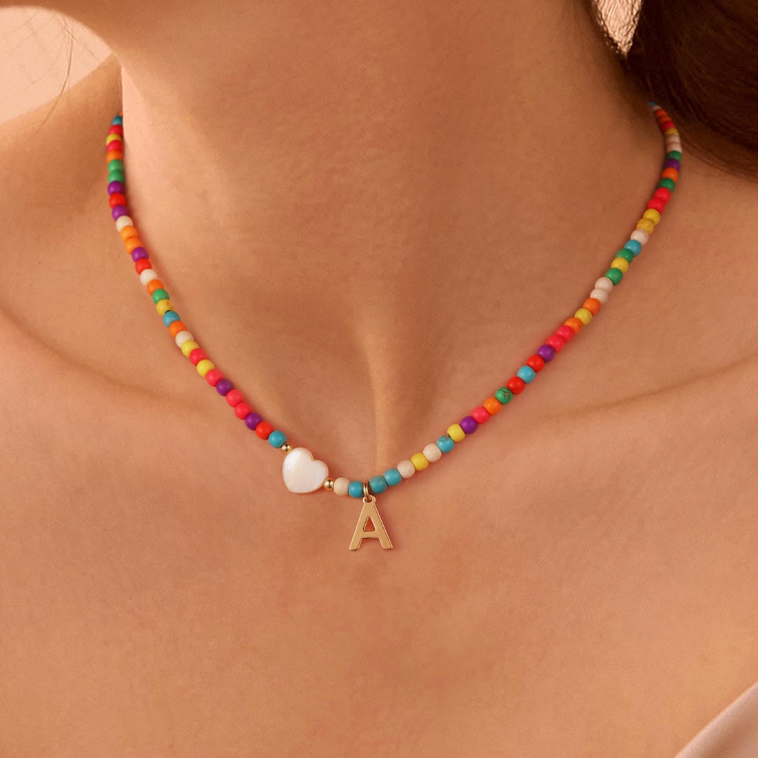 Vibrant Alphabet Charm Necklace: A Trendy