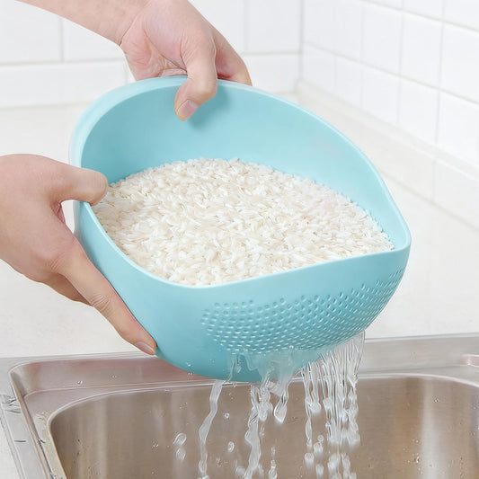 Plastic Washing Bowl with Strainer for Efficient Cleaning of Food Items