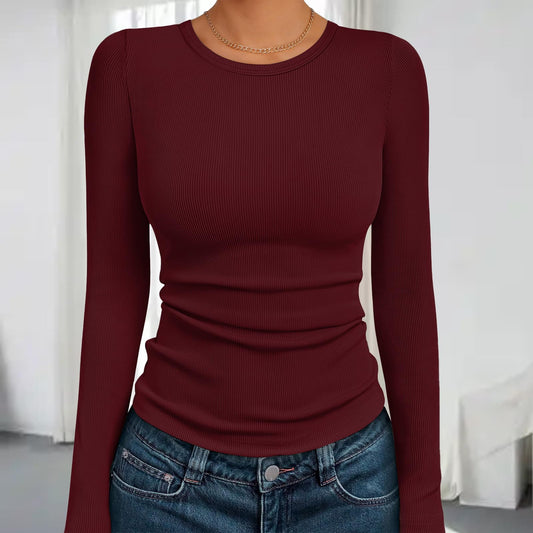 Wine Red Business Casual Shirts for Women
