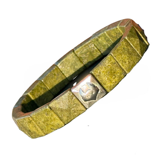 Green Copper Ore Gemstone Bracelet for Men