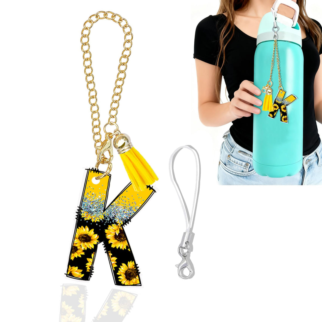 Initial A-Z Water Bottle Charms for Stanley Tumblers - Personalized Cup Accessories