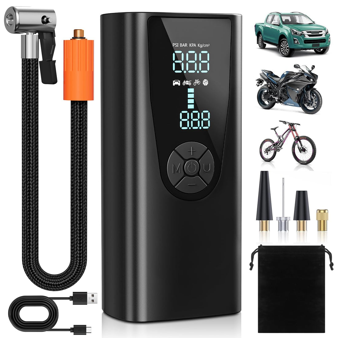 Portable Power Air Compressor with Digital Gauge for Car Tires Constantly.