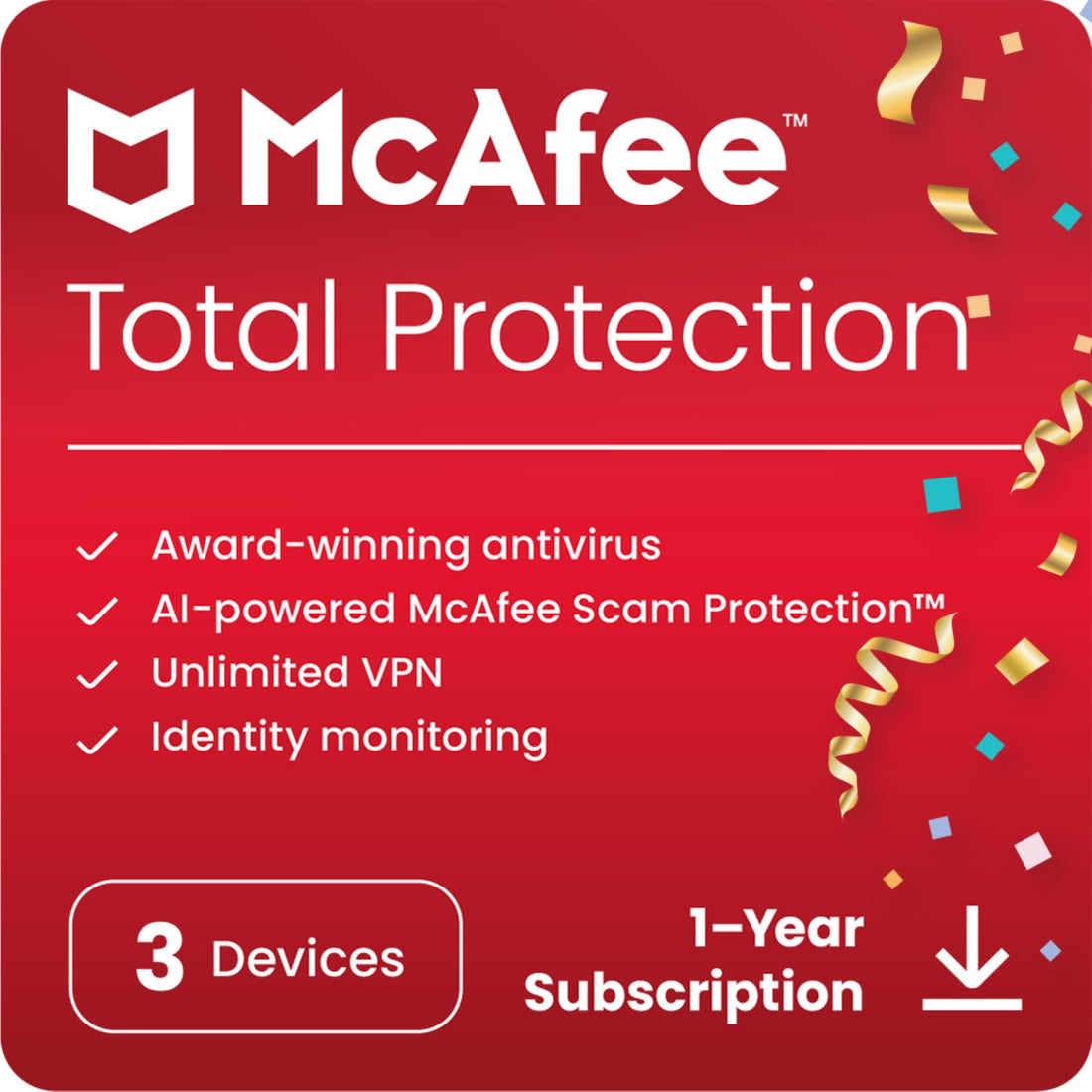 McAfee Total Protection 2024 | 3 Device | Cybersecurity Software Includes Antivirus, Secure VPN, ...