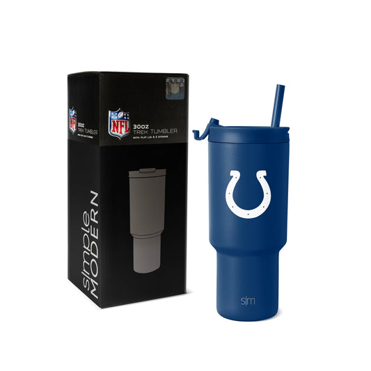 Simple Modern Officially Licensed NFL Indianapolis Colts 30 oz Tumbler with Flip Lid and Straws | ...