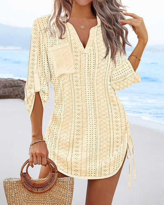 Sexy Yellow Mini Dress for Women, Perfect Beach Vacation Wear.