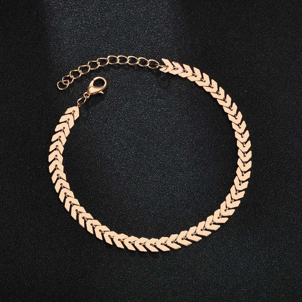 Gold Plated Aircraft Chain Anklets for Women