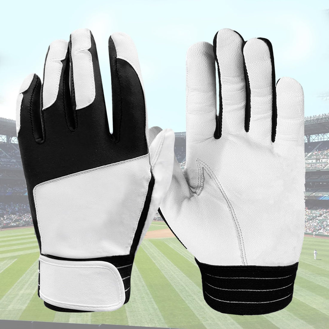 Baseball Batting Gloves for Adult and Youth - Unisex Leather Gloves for Softball and Baseball