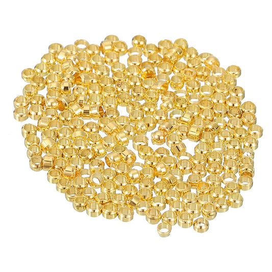 Gold Metal Crimp Beads for Jewelry Making
