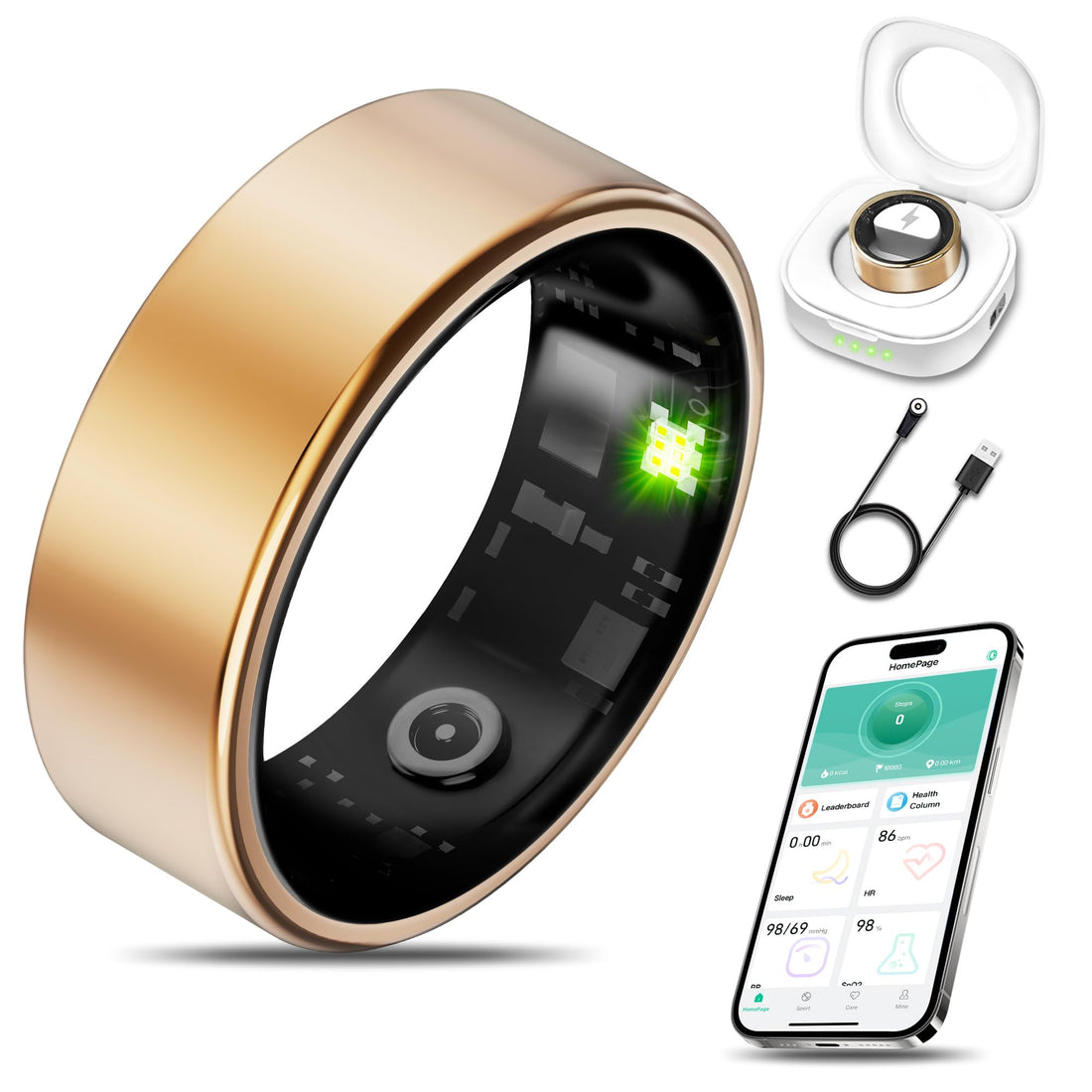Women's Smart Health Ring with Advanced Fitness Tracking Features Monitor.
