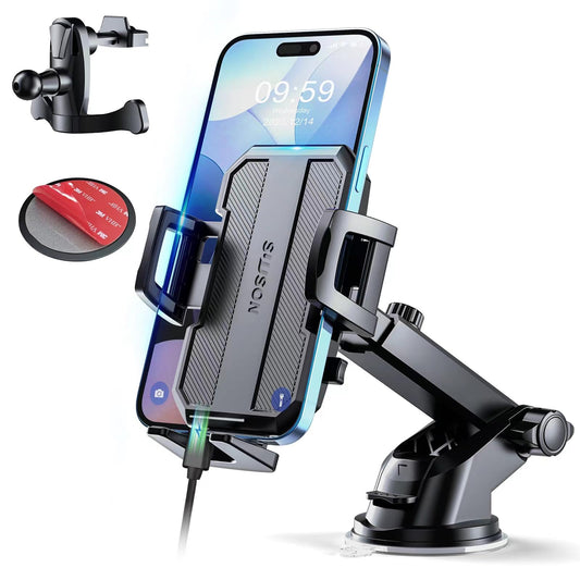 SUUSON Upgraded 3-in-1 Car Phone Holder Mount [Powerful Suction] Phone Mount for Car Dashboard Air Vent Windshield,for ...