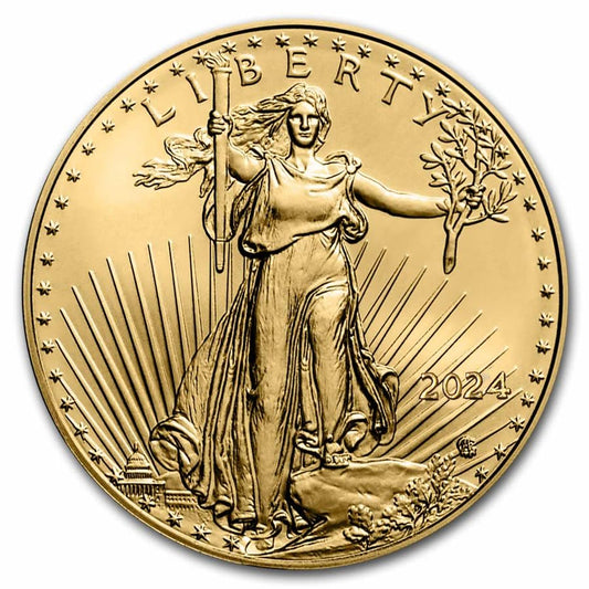 2024 - American Gold Eagle 1/10th oz Bullion Coin with Certificate of Authenticity $5 Seller ...