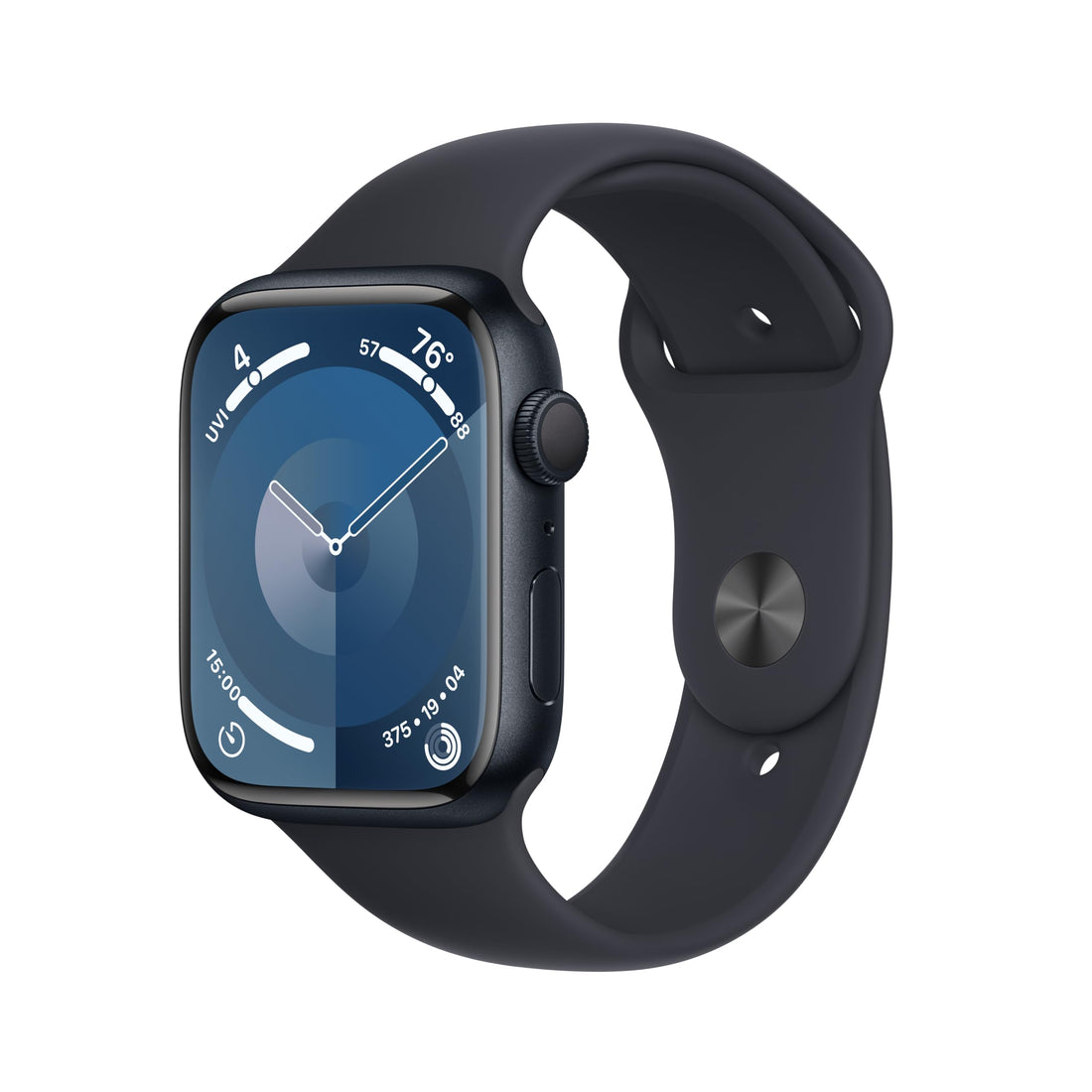 Apple Watch Series 9 [GPS 45mm] Smartwatch with Midnight Aluminum Case with Midnight Sport Band ...