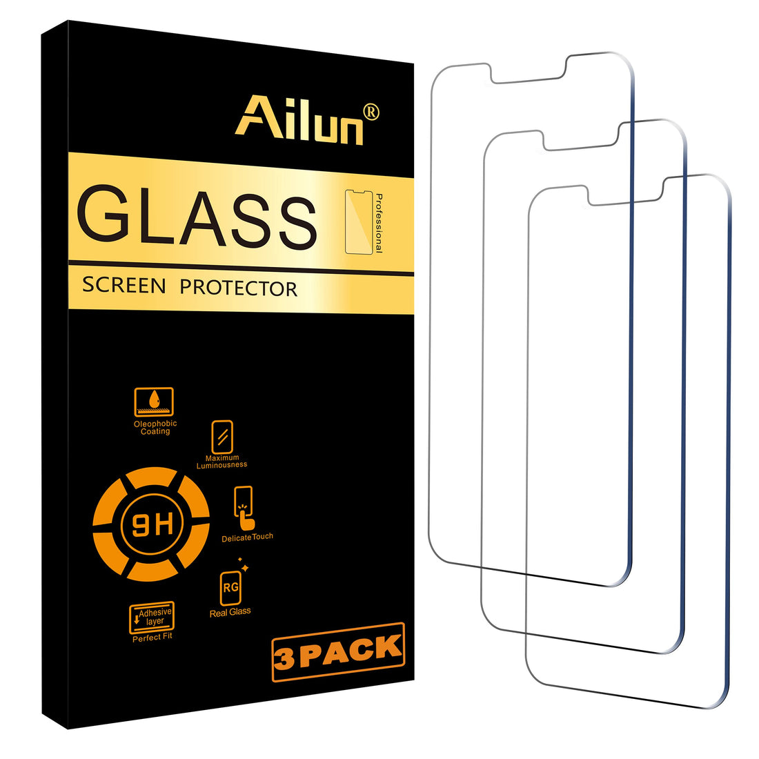 Ailun Glass Screen Protector for iPhone 14 / iPhone 13 / iPhone 13 Pro [6.1 Inch] Display 3 Pack ...