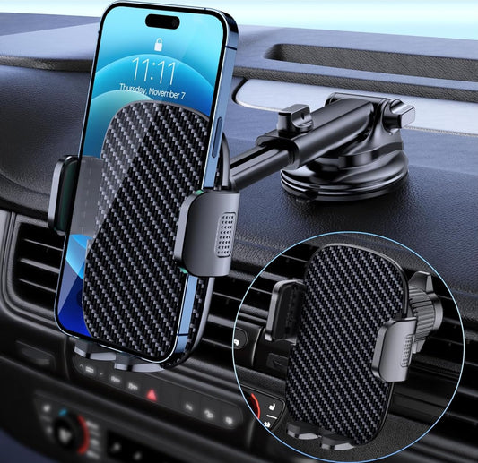 Qifutan Car Phone Holder Mount Phone Mount for Car Windshield Dashboard Air Vent Universal Hands ...