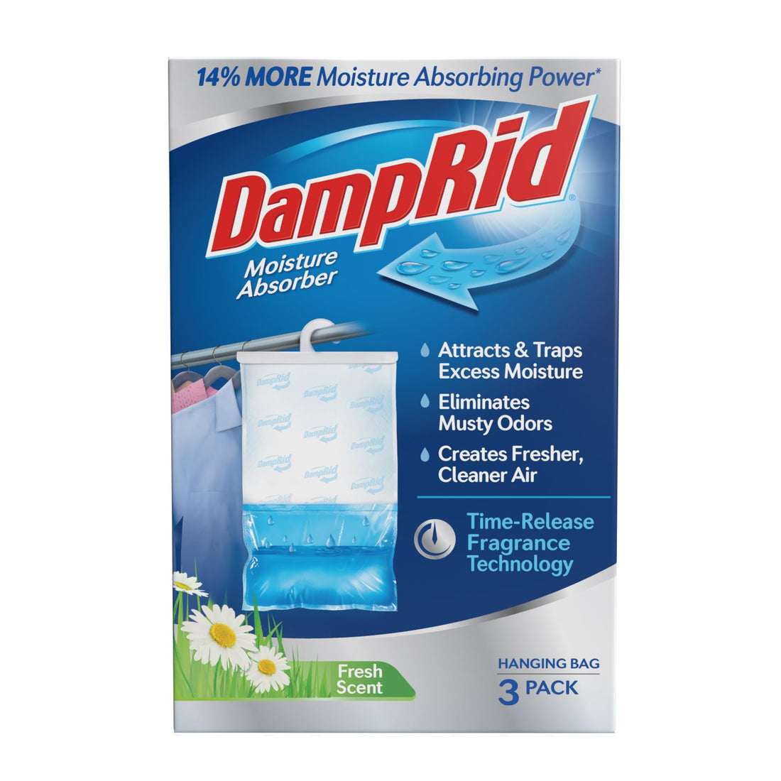 DampRid Fresh Scent Hanging Moisture Absorber, 1 Pound (Pack of 3)