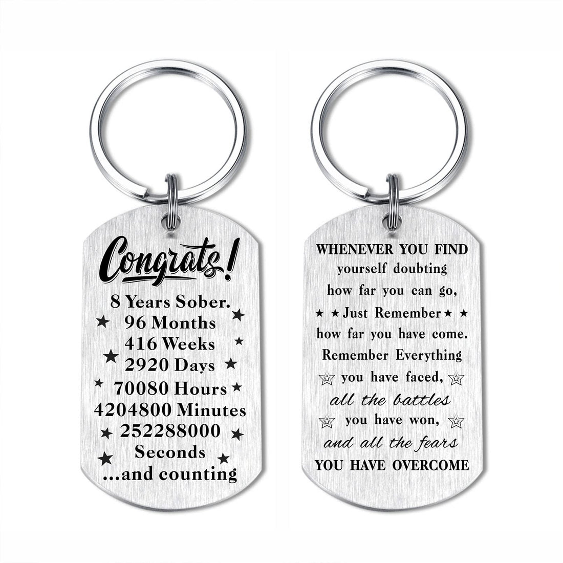 8 Year Sobriety Gift Ideas: Inspirational Keychains for Men and Women