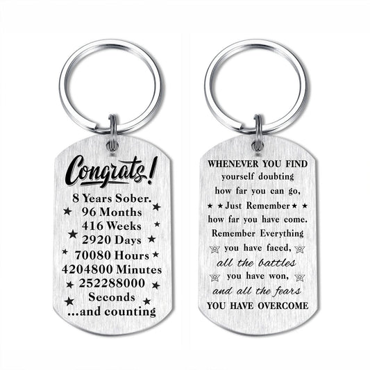 8 Year Sobriety Gift Ideas: Inspirational Keychains for Men and Women