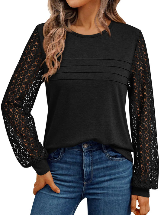 Lace Long Sleeve Blouses for Women 2026 Spring Fashion