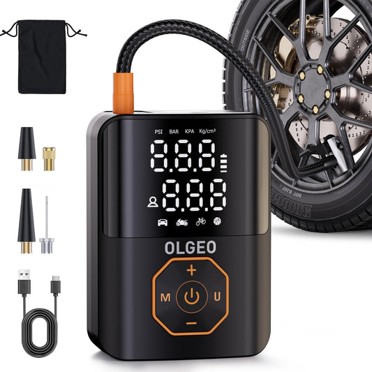 Fast Portable Electric Air Compressor for Cars with Pressure Gauge.