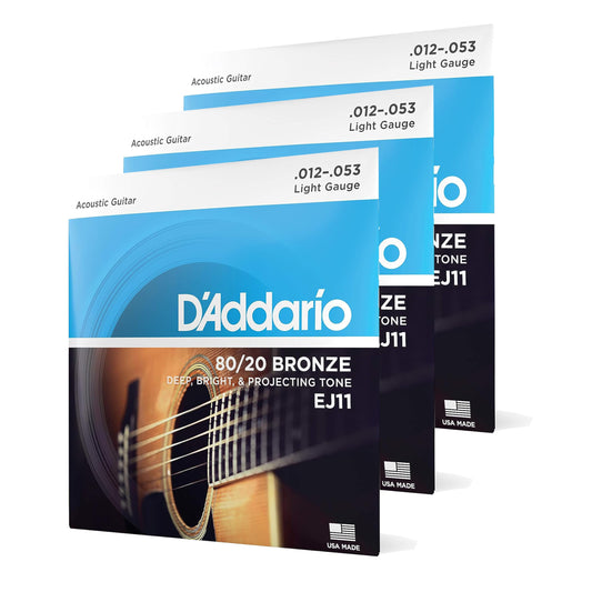 D'Addario Guitar Strings - Acoustic Guitar Strings - 80/20 Bronze - For 6 String Guitar - Deep, ...