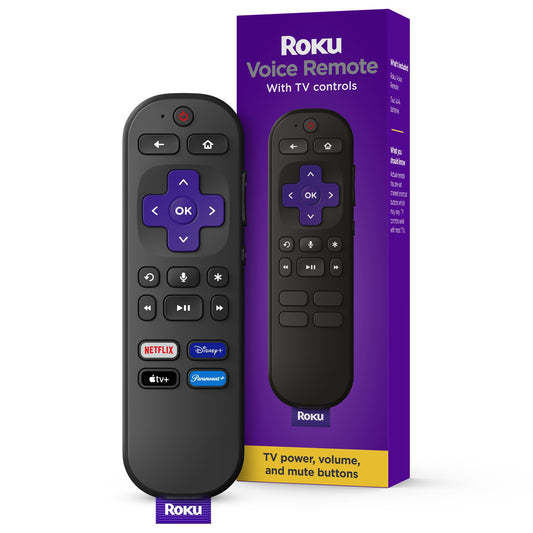 Roku Voice Remote | TV Remote Control with Voice Control, TV Controls, Simple Setup, ⁘ Pre-Set App...