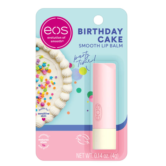 Eos Natural Shea Lip Balm: Birthday Cake Flavor for Silky Smooth