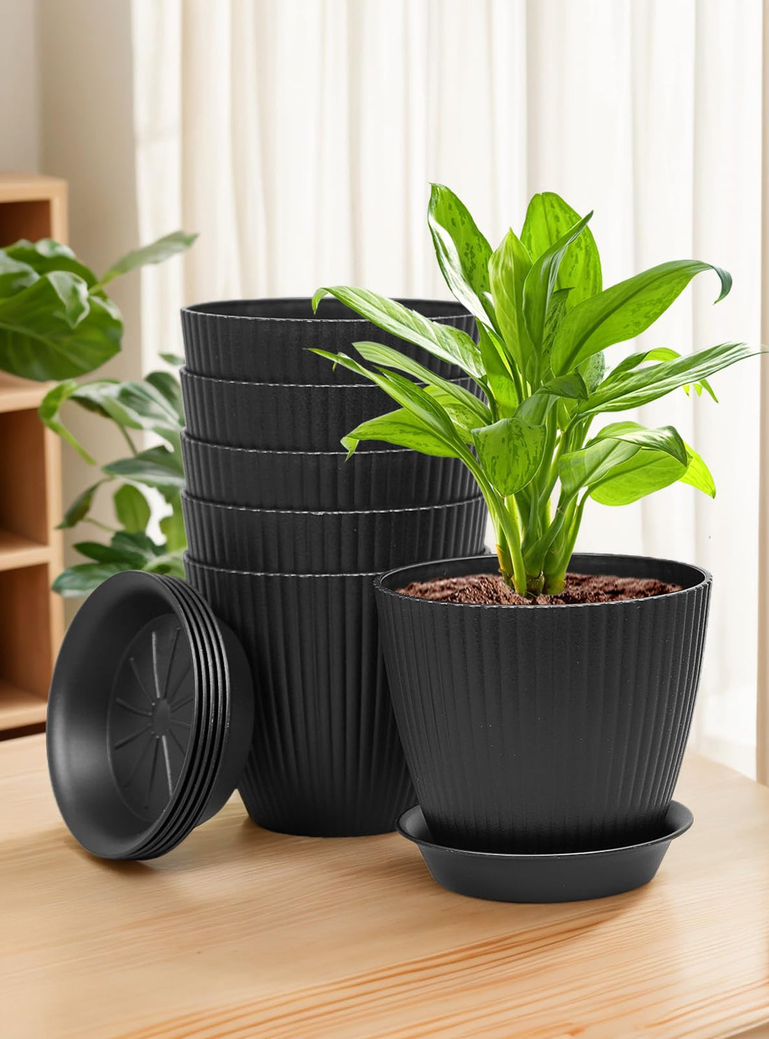 6-Pack of 4-Inch Plant Pots for Indoor