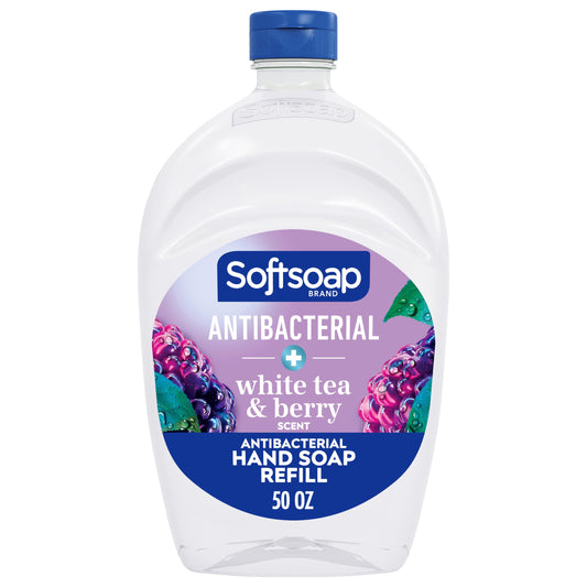 Softsoap Antibacterial Liquid Hand Soap Refill, White Tea ⁘ Berry Scented Hand Soap, 50 ...