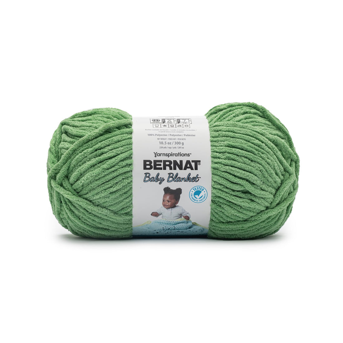 Bernat Baby Blanket Yarn - Green, Super Bulky, 220 Yards.