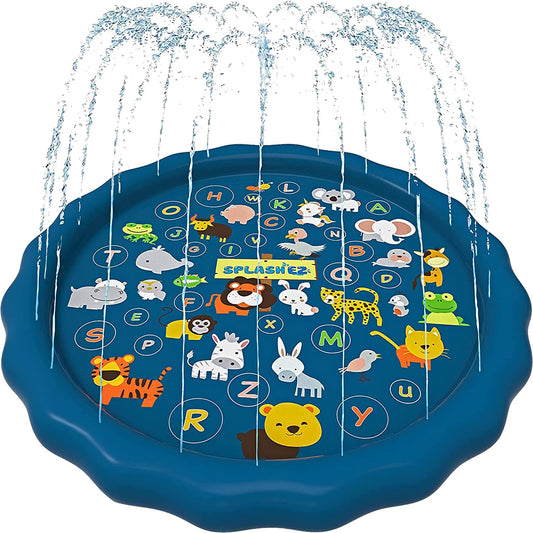 SplashEZ 3-in-1 Splash Pad, Sprinkler for Kids and Baby Pool for Learning – Toddler Sprinkler Pool, 60'' Outside Water Toys –