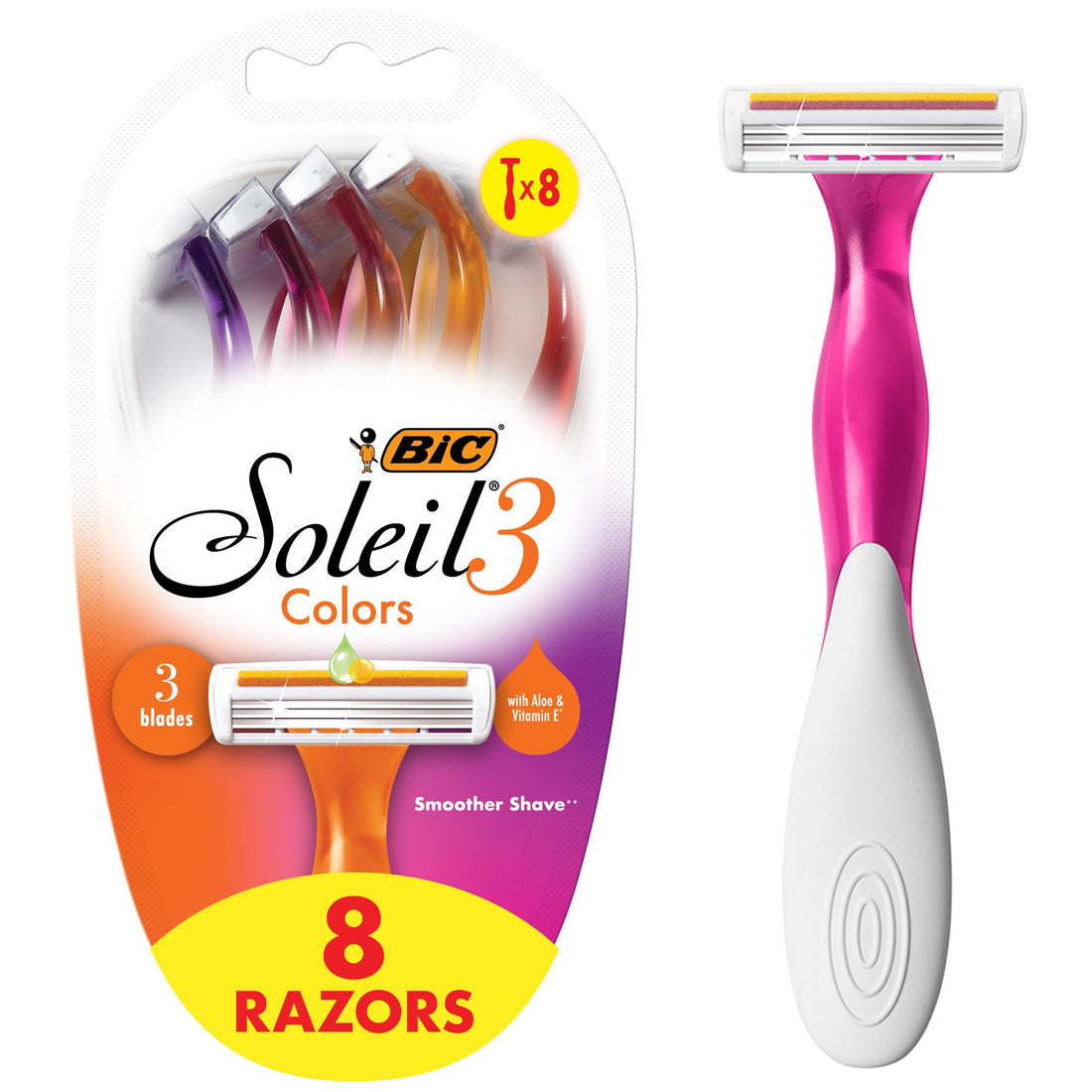 Women's All-Day Smooth Razors with Aloe Vera and Vitamin E Lubrication