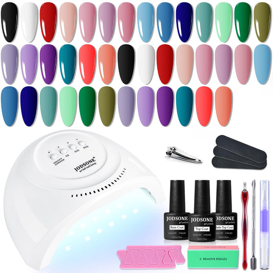 Get ready to sparkle with this comprehensive 20-color gel polish kit!