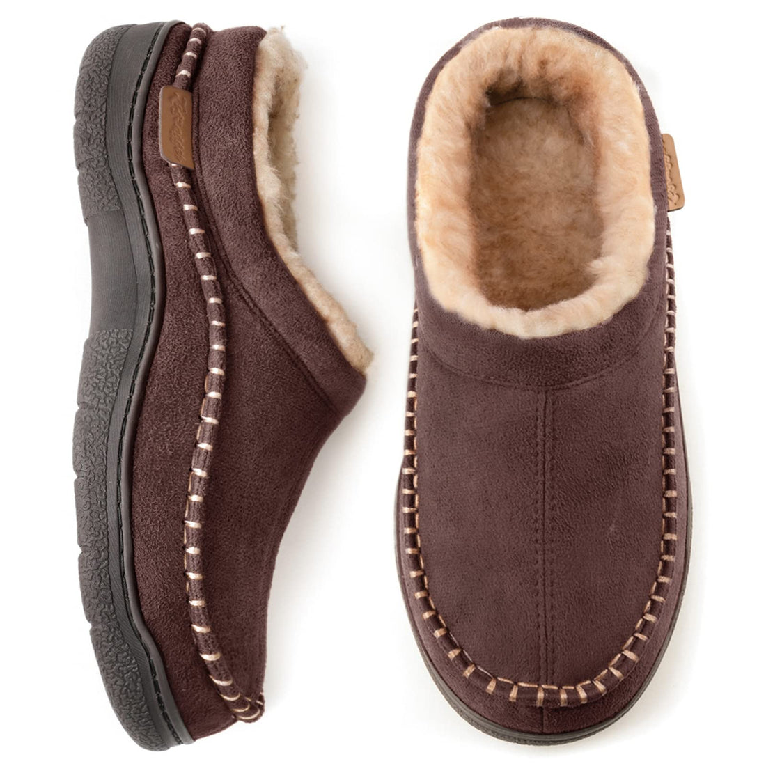 Warm and Fuzzy Men's Slip-On Moccasin Slippers for Indoor → Outdoor Wear