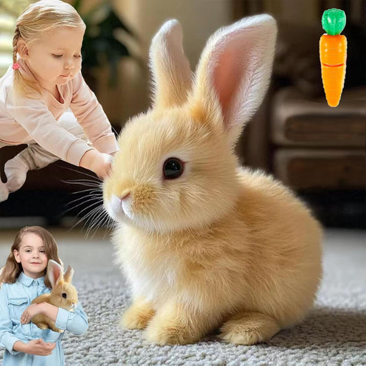 Realistic Interactive Bunny Toy with Jumping, Twitching, and Shaking Features.