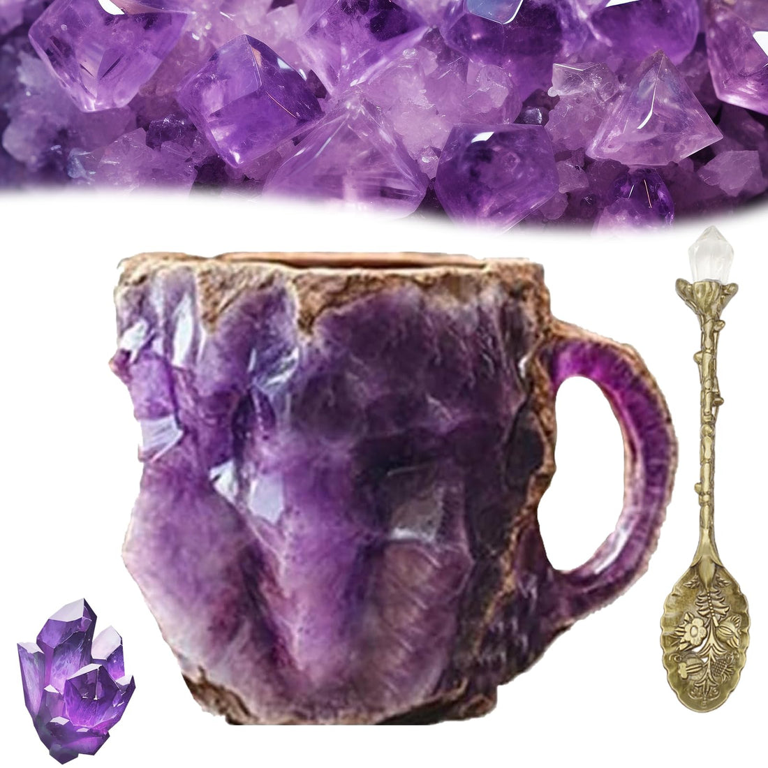 Mineral Crystal Coffee Mugs, Crystal Mugs for Coffee, Natural Mineral Crystal Coffee Mug, 2024 ...