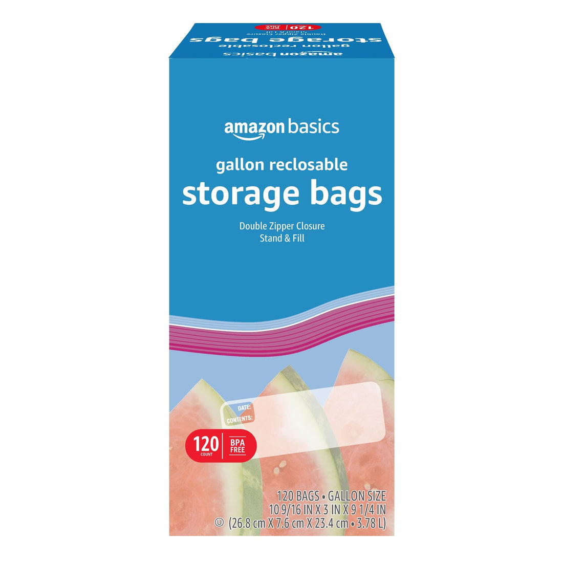 Amazon Basics Reclosable Gallon Food Storage Bags