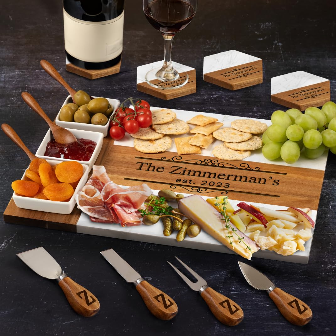 Personalized Marble Cheese Boards for Bridal Showers and Housewarming Gifts