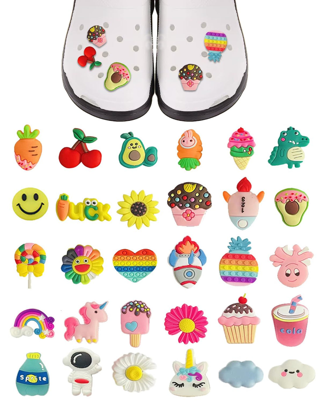 Delicate and Colorful Flower-Shaped Charms for Personalized Shoes and Accessories.